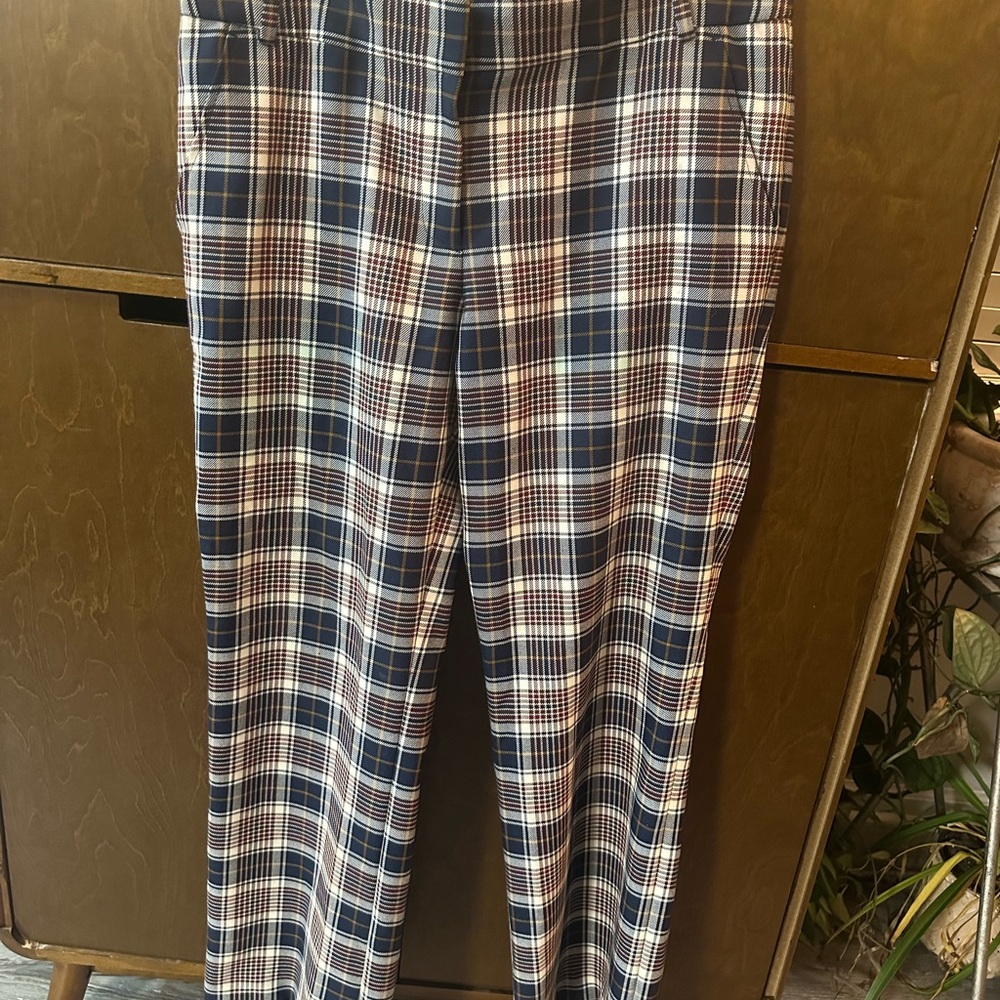 Tory Burch Garrett Plaid Crop Flare Pant